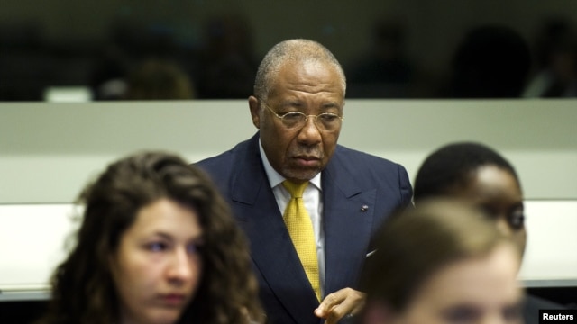 Former Liberian President Charles Taylor listens to the judge at the opening of the sentencing judgement hearing at the court in Leidschendam, near The Hague, May 30, 2012. 