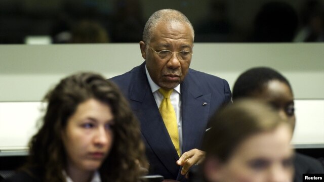 Former Liberian President Charles Taylor listens to the judge at the opening of the sentencing judgement hearing at the court in Leidschendam, near The Hague, May 30, 2012. 
