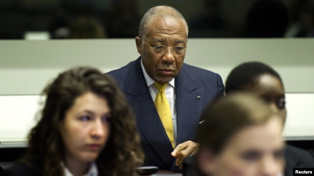Former Liberian President Charles Taylor listens to the judge at the opening of the sentencing judgement hearing at the court in Leidschendam, near The Hague, May 30, 2012. 