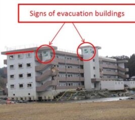 People who ran to the fourth floor of this apartment building in Minamisanriku, Japan survived the tsunami.