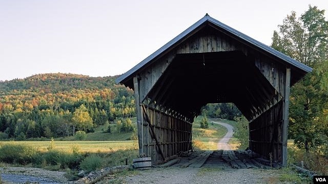 Fall colors accentuate the quaintness of this little Vermont covered bridge. (Carol M. Highsmith)