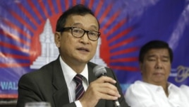 Sam Rainsy faces 12 years in prison if he returns to Cambodia, on charges stemming from the destruction of border markers in Svay Rieng province in 2009.