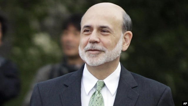 Federal Reserve Chairman Ben Bernanke walks outside of the Jackson Hole Economic Symposium,  Aug. 31, 2012, at Grand Teton National Park near Jackson Hole, Wyo.