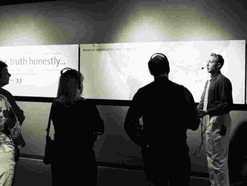 Multimedia tours take you throughout VOA's studios. (A. Klein photo)