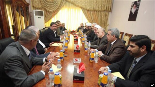 Representatives of Shi'ite cleric Muqtada al-Sadr and Iraqi Prime Minister Nouri al-Maliki's political parties meet in Baghdad, 01 Oct 2010
