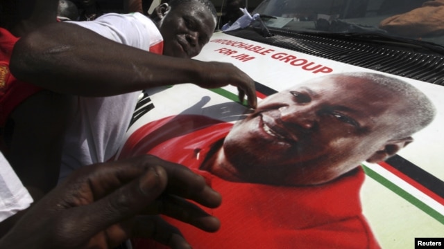 National Democratic Congress (NDC) party supporters celebrate the victory of their candidate, John Dramani Mahama, in Accra, December 9, 2012.