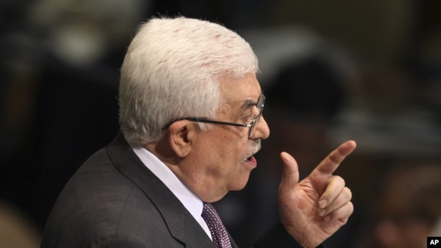 Palestinian President Mahmoud Abbas addresses the 67th session of the United Nations General Assembly at UN Headquarters, September 27, 2012.