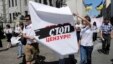 Ukrainian journalists carry a poster reading "Stop Censorship!" during a demonstration in Kiev, Ukraine, in 2010.