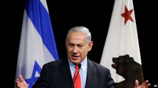 Thủ tướng Israel Benjamin Netanyahu nói chuyện ở Mountain View, California, 5/3/2014
