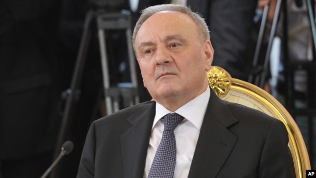 FILE - Moldovan President Nicolae Timofti seen in the Kremlin in Moscow, Russia, May 15, 2012