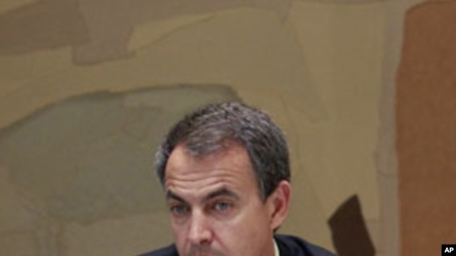 Spanish Prime Minister Jose Luis Rodriguez Zapatero attends a meeting to discuss security issues after the killing of Osama Bin Laden, at Moncloa palace in Madrid, May 3, 2011