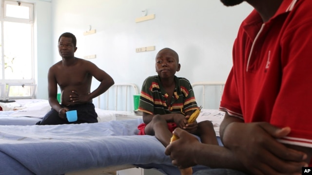 FILE - Typhoid patients in Harare, Zimbabwe.