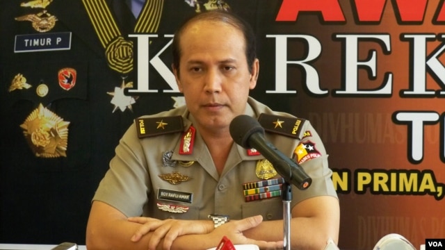 Humas Polri Brigjen Boy Rafli Amar mengatakan ketujuh orang ini diduga merampok toko emas untuk mendanai aksi terorisme. (Foto: Dok)