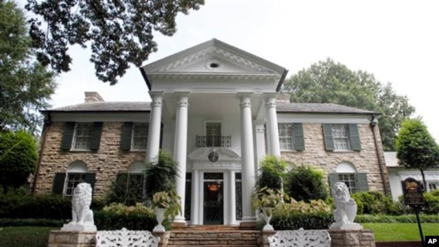 Graceland, Elvis Presley's home in Memphis, Tennessee, is a popular tourist attraction for Elvis fans all over the world. (Aug. 2010)