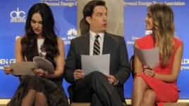 Glumci Megan Foks, Ed Helms i Džesika Alba uoči objavljivanja nominacija za nagradu "Zlatni globus"