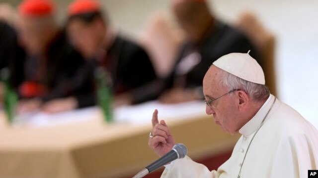 Đức Giáo Hoàng Phanxicô phát biểu hôm 17/10 trong một buổi lễ kỷ niệm 50 năm thành lập Thượng Hội đồng Giám Mục ở Vatican.