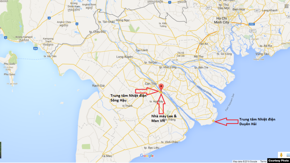 Vị trí 3 căn cứ quân sự trá hình của Trung Quốc trên bản đồ.