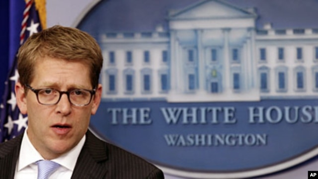 U.S. White House Press Secretary Jay Carney in the briefing room in Washington, January 18, 2012.