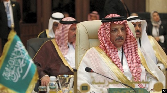 Saudi Arabia's Permanent Representative to the Arab League Ahmad bin Abdulaziz Al-Qattan attends Arab League foreign ministers meeting in Baghdad March 28, 2012.
