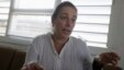Artist Tania Bruguera, among those reportedly taken away after police broke up a Jan. 1, 2015, protest in Havana, talks to a reporter, Dec. 31, 2014.