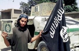 An undated photograph of a man described as Abdelhamid Abaaoud that was published in the Islamic State's online magazine Dabiq and posted on a social media website.