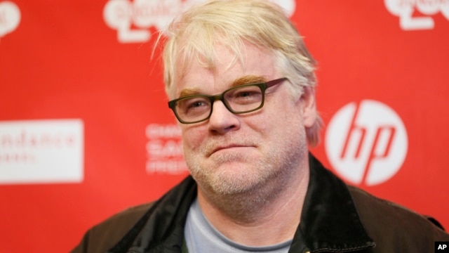 Cast member Philip Seymour Hoffman poses at the premiere of the film "A Most Wanted Man" during the 2014 Sundance Film Festival in Park City, Utah, Jan. 19, 2014.