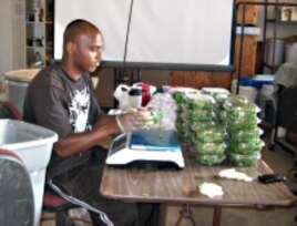 After his third tour in Iraq, Corey Pollard, 26, came to Archi's Acres to learn new skills which will help him adjust to civilian life.