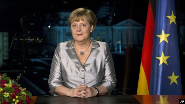 Thủ tướng Đức Angela Merkel đọc bài diễn văn hàng năm, ở thủ đô Berlin, Đức 30/12/12