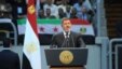 In this handout picture Egyptian President Mohammed Morsi gives a speech to thousands of Islamists and Syrian opposition supporters during  the "support for Syria" rally at Cairo stadium, June 15, 2013 in Cairo, Egypt. (Credit: Ho/Egyptian Presidency)