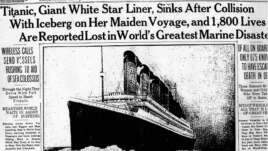 Newspaper report on the Titanic.