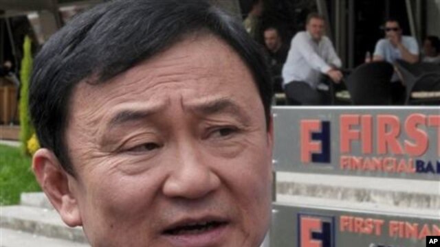 Former Thai Prime Minister Thaksin Shinawatra talks to members of the press in Podgorica, Montenegro (File Photo)