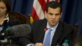 U.S. Under Secretary for Terrorism and Financial Intelligence David Cohen talks to the media during a press conference in Rome, October 3, 2012.
