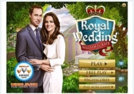 Image of Miniclip online game dedicated to the royal wedding.