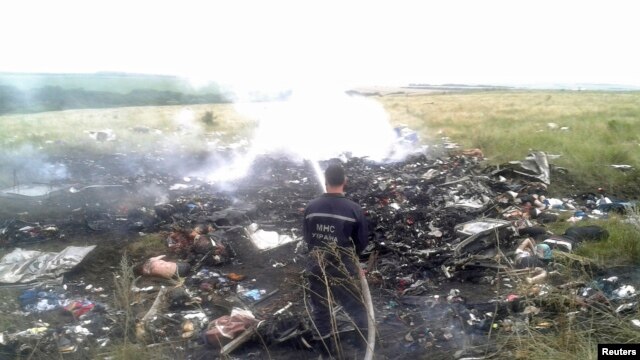 Lokasi jatuhnya pesawat Malaysia Airlines MH17 Boeing 777 di Grabovo, provinsi Donetsk, Ukraina.