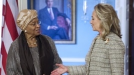 Liberian President Ellen Johnson Sirleaf (left) with Secretary Clinton Jun 8, 2012