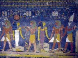 Ancient Egyptians knew many things including the germ-killing power of copper. This is a Pharonic-era mural inside the tomb of a king in Luxor, Egypt, Nov. 2015. (H. Elrasam/VOA)