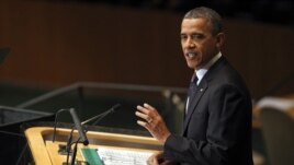 President Barack Obama addresses the 67th session of the United Nations General Assembly, New York, September 25, 2012.  