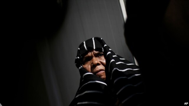 Libyan Tawergha woman is seen in a refugee camp at the outskirts of Benghazi, Libya, March 7, 2012.