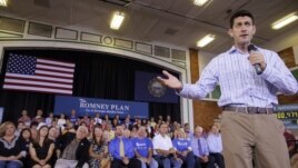 Republican vice-presidential candidate US Congressman Paul Ryan speaks to supporters in Dover, New Hampshire (file photo).