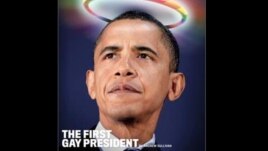 Portada de la revista Newsweek con el título "El primer presidente homosexual".