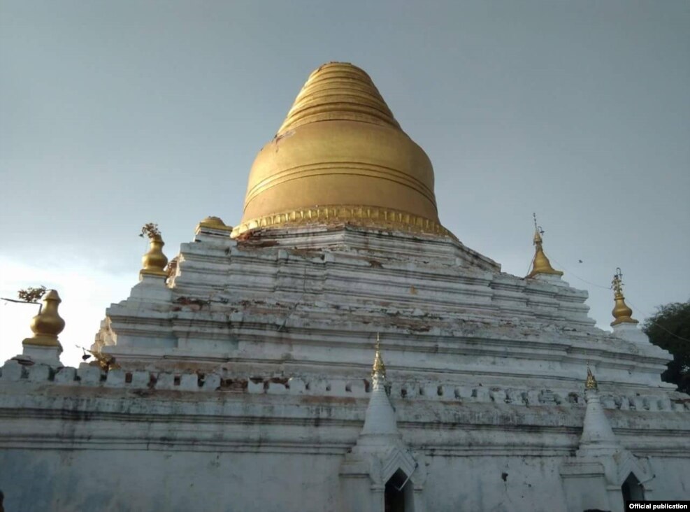 ငလ်င္လႈပ္ခပ္မႈေၾကာင့္ ပခုကၠဴၿမိဳ႕နယ္ ရွိ ဘုရားၿပဳိက်