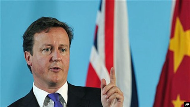 British Prime Minister David Cameron speaks during a press conference at the Foreign Office in central London, June 27, 2011 (file photo)