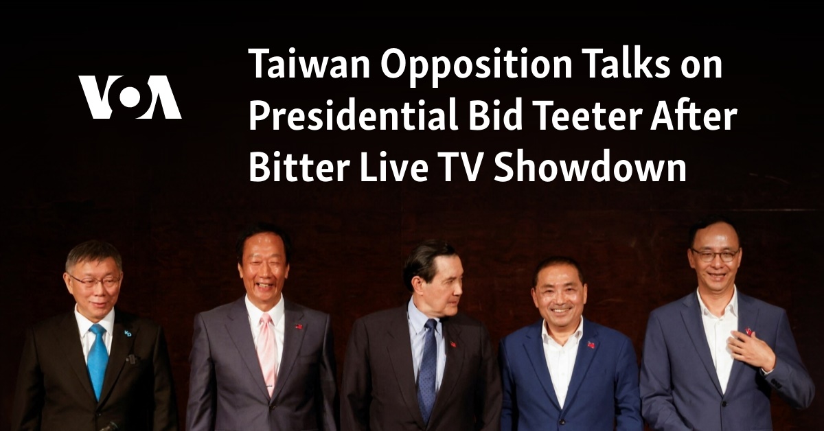 Taiwan Opposition Talks On Presidential Bid Teeter After Bitter Live TV