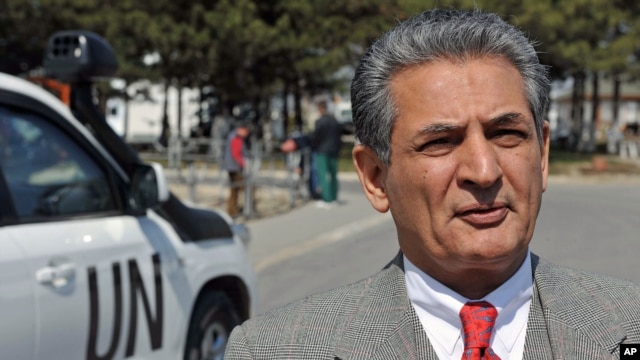 Top United Nations official in Kosovo Farid Zarif speaks to AP in front of the UN Headquarters in Kosovo Polje, Kosovo, March 23, 2012. 