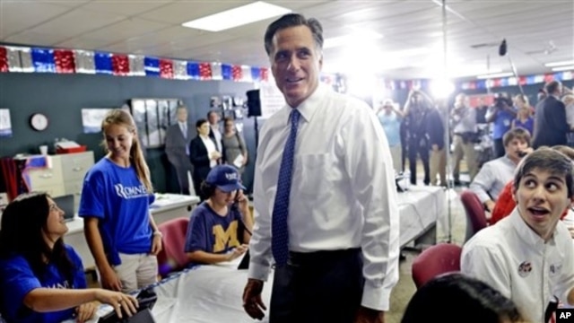 Republican presidential candidate Mitt Romney at his campaign headquarters in Jacksonville, Fla., Sept. 12, 2012.