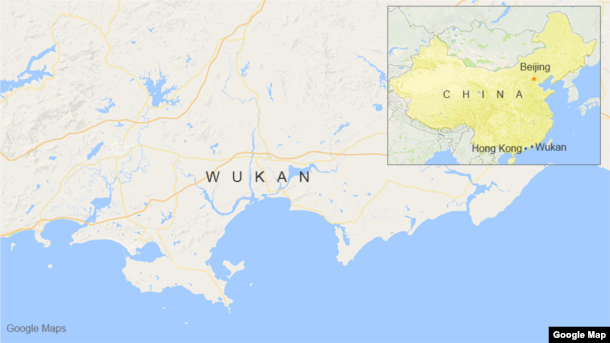 Wukan, China, map