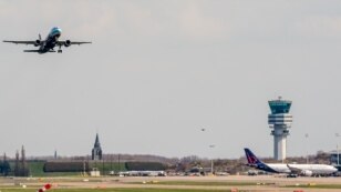 A Brussels Airlines plane takes off at Brussels Airport, in Zaventem, Belgium, April 3, 2016. Under extra security, three Brussels Airlines flights were scheduled to leave Sunday from an airport that is used to handling about 600 flights a day. 