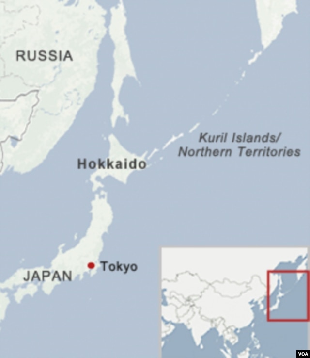 Bản đồ quần đảo Kuril.