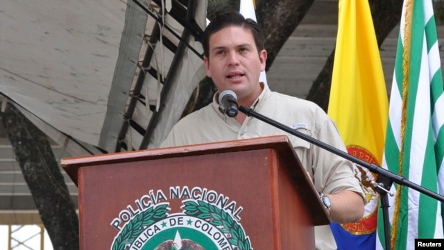 Colombia's Defence Minister Juan Carlos Pinzon (2013 photo)