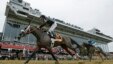 Oxbow, ridden by jockey Gary Stevens, wins the 138th Preakness Stakes horse race at Pimlico Race Course, May 18, 2013, in Baltimore. 